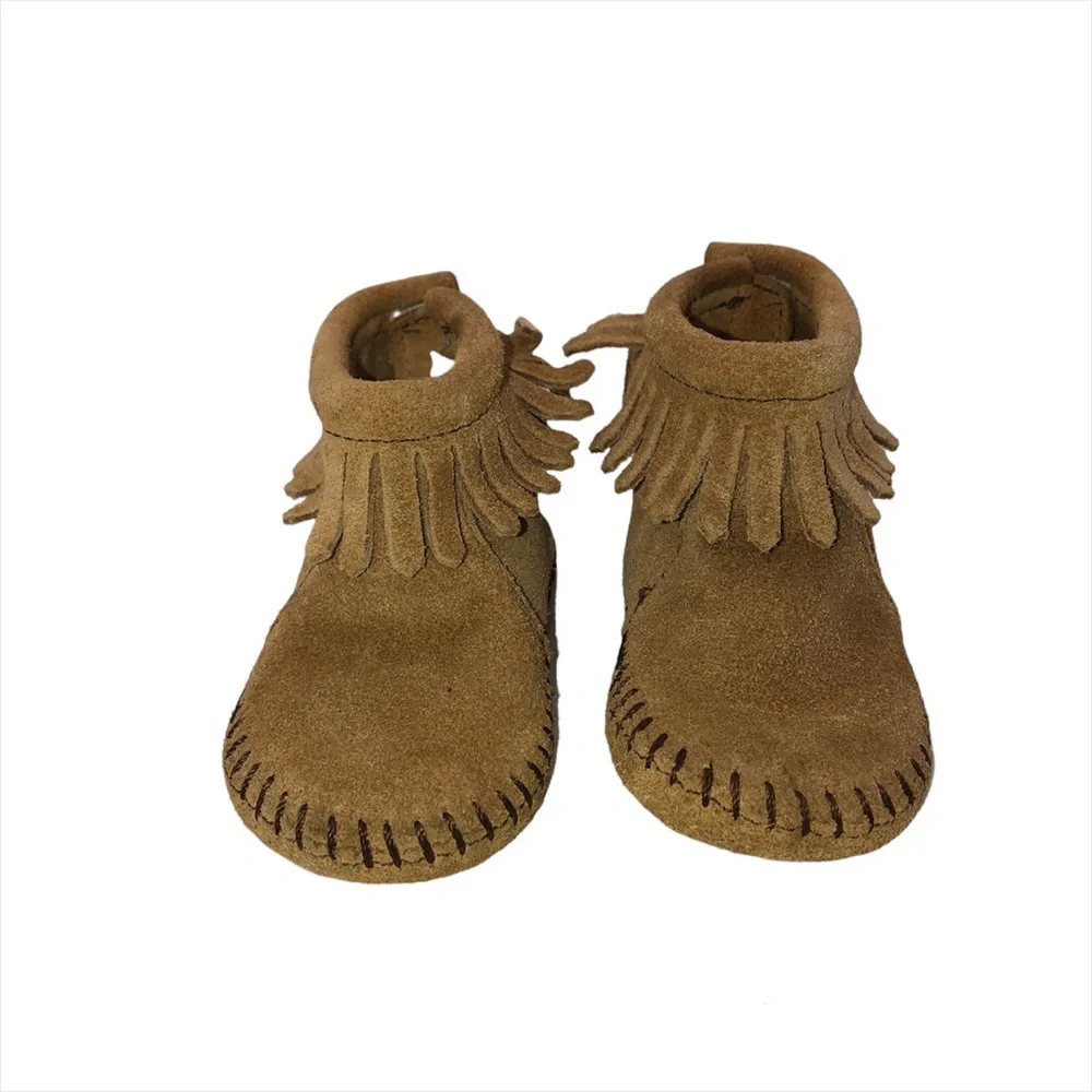 Infant MinneTonka Fringe Moccasins Booties Size 3